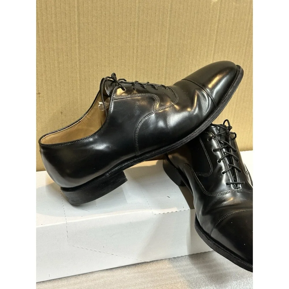 Johnson & Murphy Mens Melton Leather Dress Shoes Size 10 .5 D Made India Lace Up